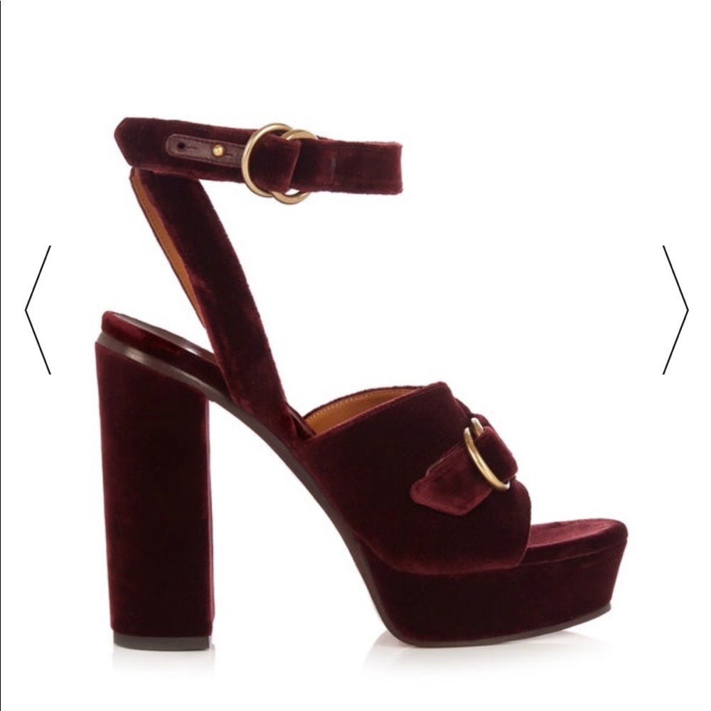 Chloe Red Velvet Sandals